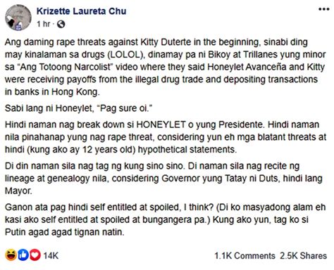 kitty duterte scandal|Sharon Cuneta Slammed By Manila Bulletin Writer Krizette.